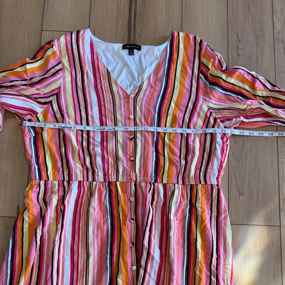 Lane Bryant Vibrant Striped Woman’s Dress - Picture 6 of 7